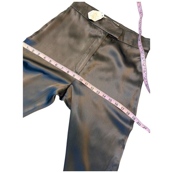 NWT Vintage GRETA Beverly Hills Steel Gray Straight Leg Silk Pants NOS Fits a 4 - Picture 12 of 15